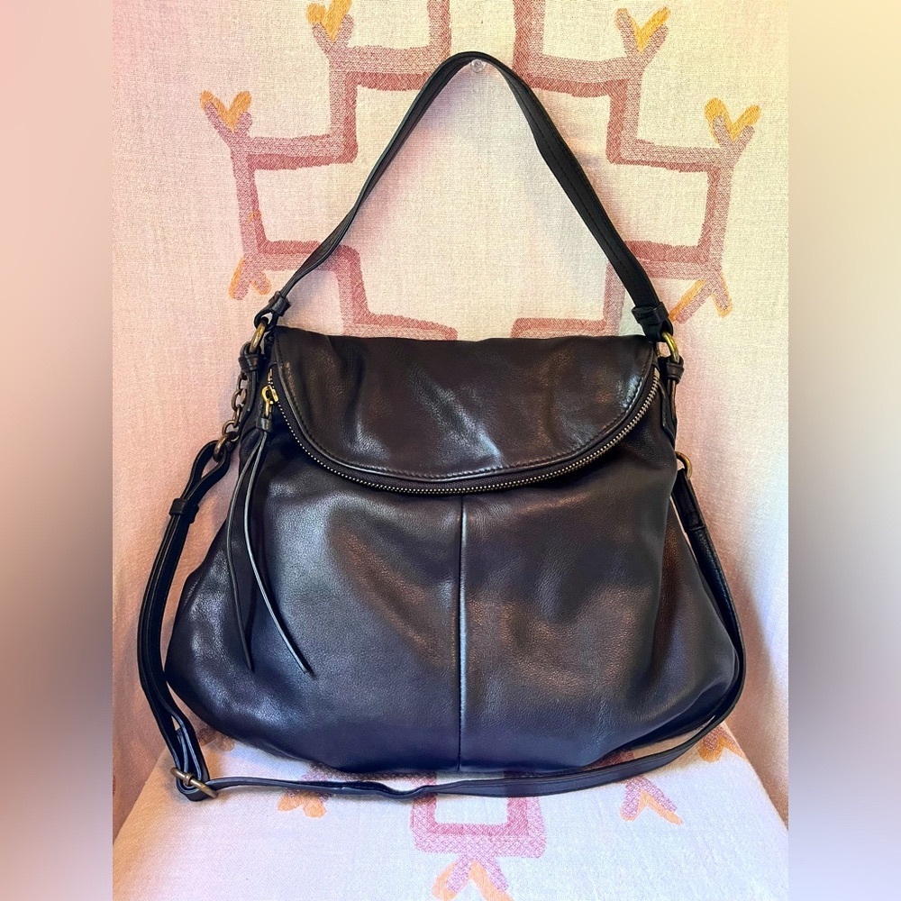 Margot Black Leather Shoulder Bag